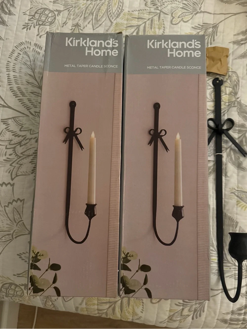 NWT Black Metal Taper Candle Sconces